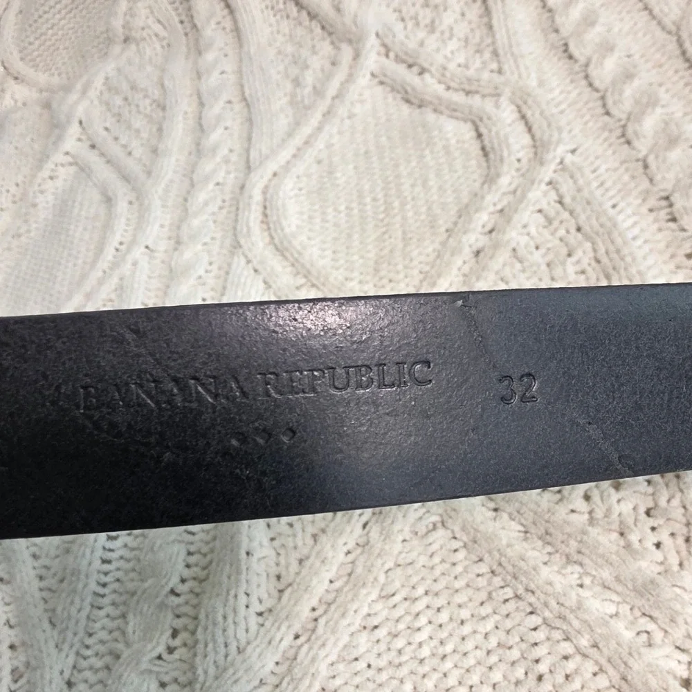Banana Republic Dress Belt Black Split Cowhide Leather Guatemala Mens 32 NEW